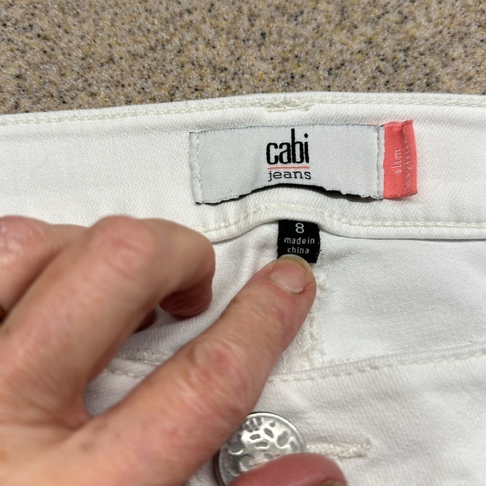 Cabi slim boyfriend white jean EUC size 8 - Picture 2 of 6